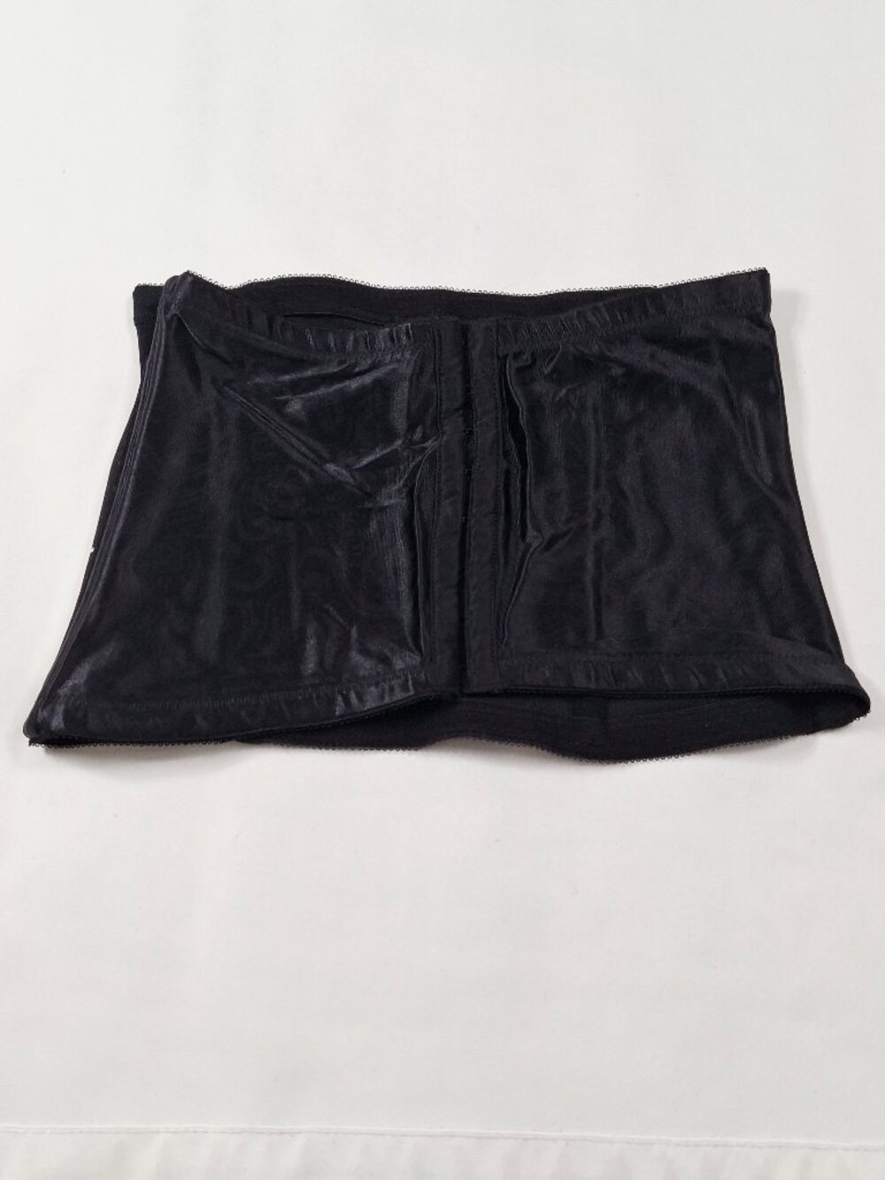Black Cupid Firm Control Stretch Satin Sz L Waist Shaper Cincher Nipper Corset